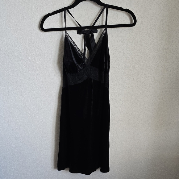 Apt. 9 Black Satin Chemise with Crossed Straps - Picture 1 of 5